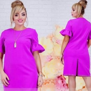 FUSHIA PINK PLUS SIZE WOMEN DRESS